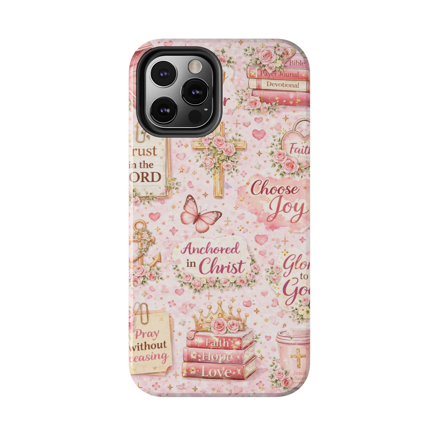 Anchored In Christ Phone Case | Christian floral iPhone Case