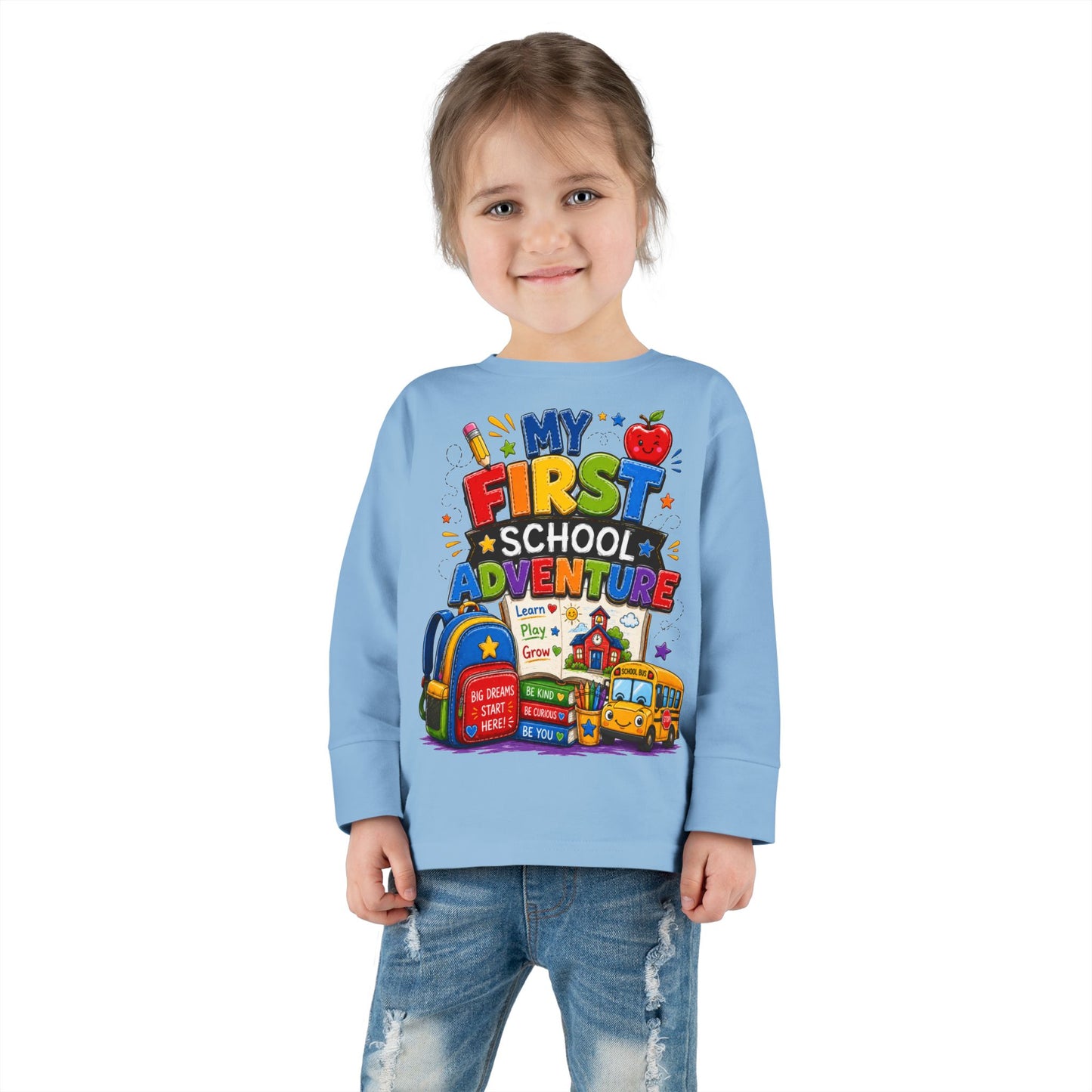 My First School Adventure Toddler Long Sleeve Tee