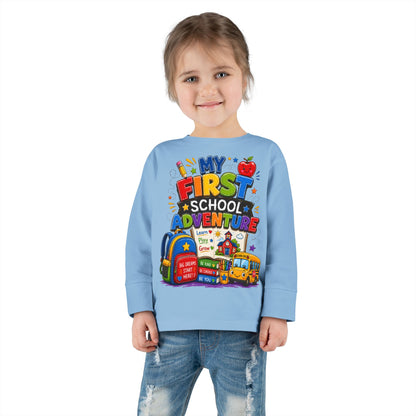 My First School Adventure Toddler Long Sleeve Tee