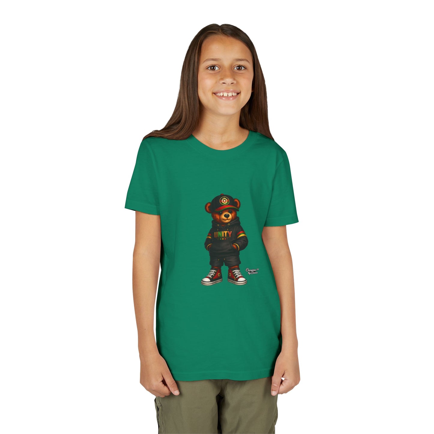 Youth T‑Shirt — Cool Bear Graphic Tee with 'UNITY' Hoodie Design