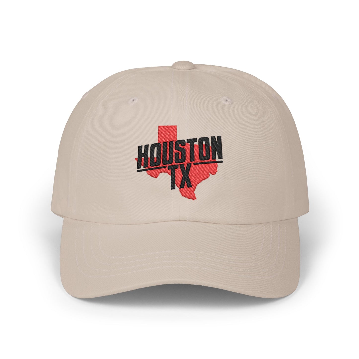 Houston TX Dad Cap — Embroidered Texas Outline Baseball Hat