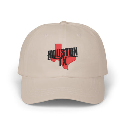 Houston TX Dad Cap — Embroidered Texas Outline Baseball Hat
