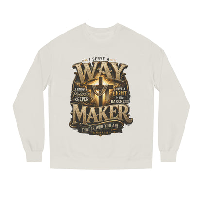 Way Maker Christian Sweatshirt — 'I Serve a Way Maker' Inspirational Crewneck