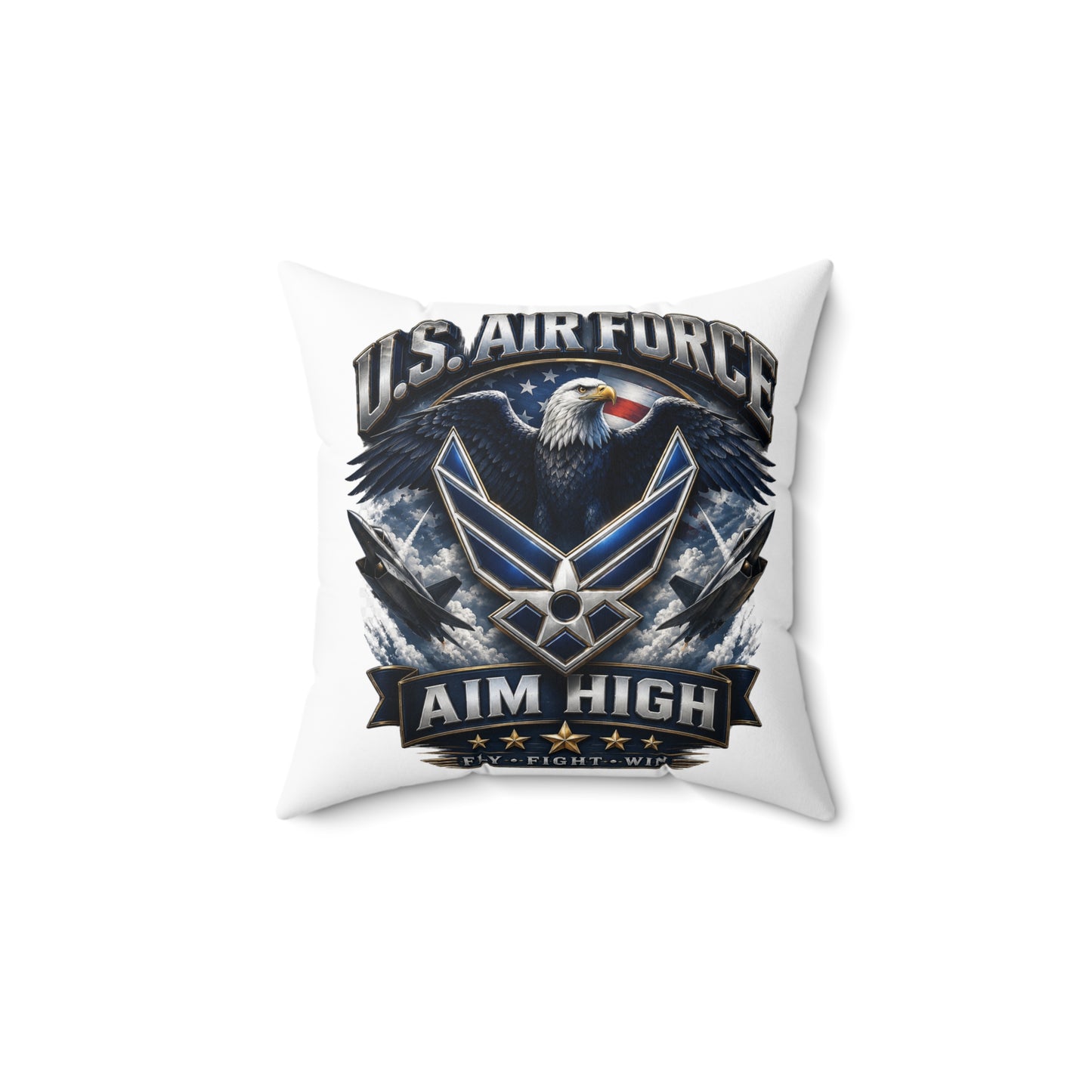 U.S. Air Force "Aim High" Decorative Pillow - Bald Eagle Military Throw Pillow