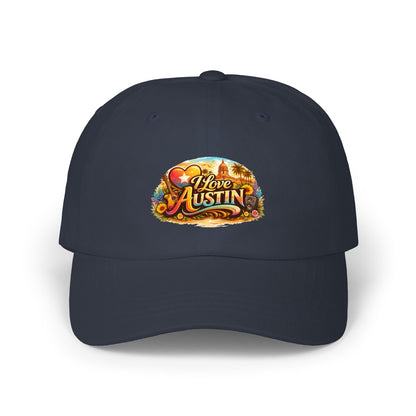 I Love Austin Dad Cap — Floral Heart City Pride Baseball Hat