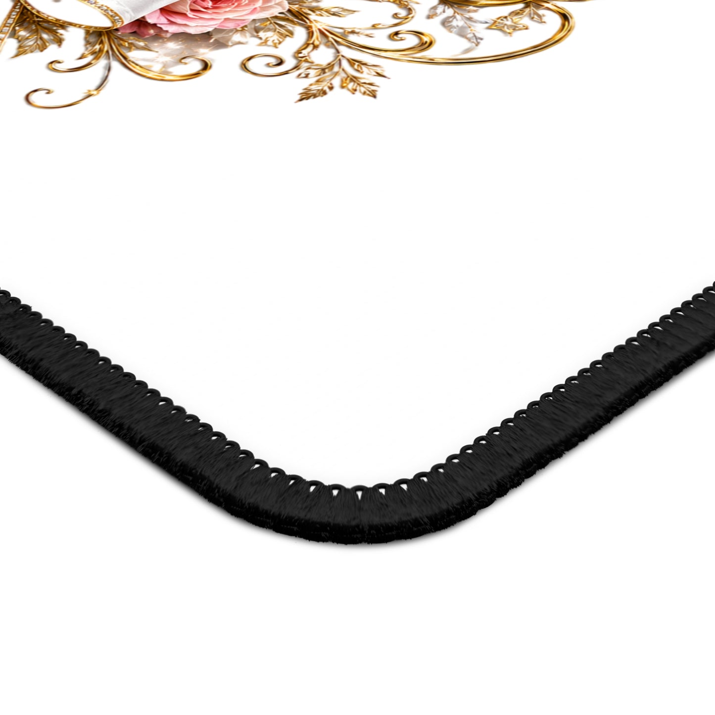 Bride Gaming Mouse Pad — Elegant Gold Crown, Floral & Ribbon Bridal Desk Mat