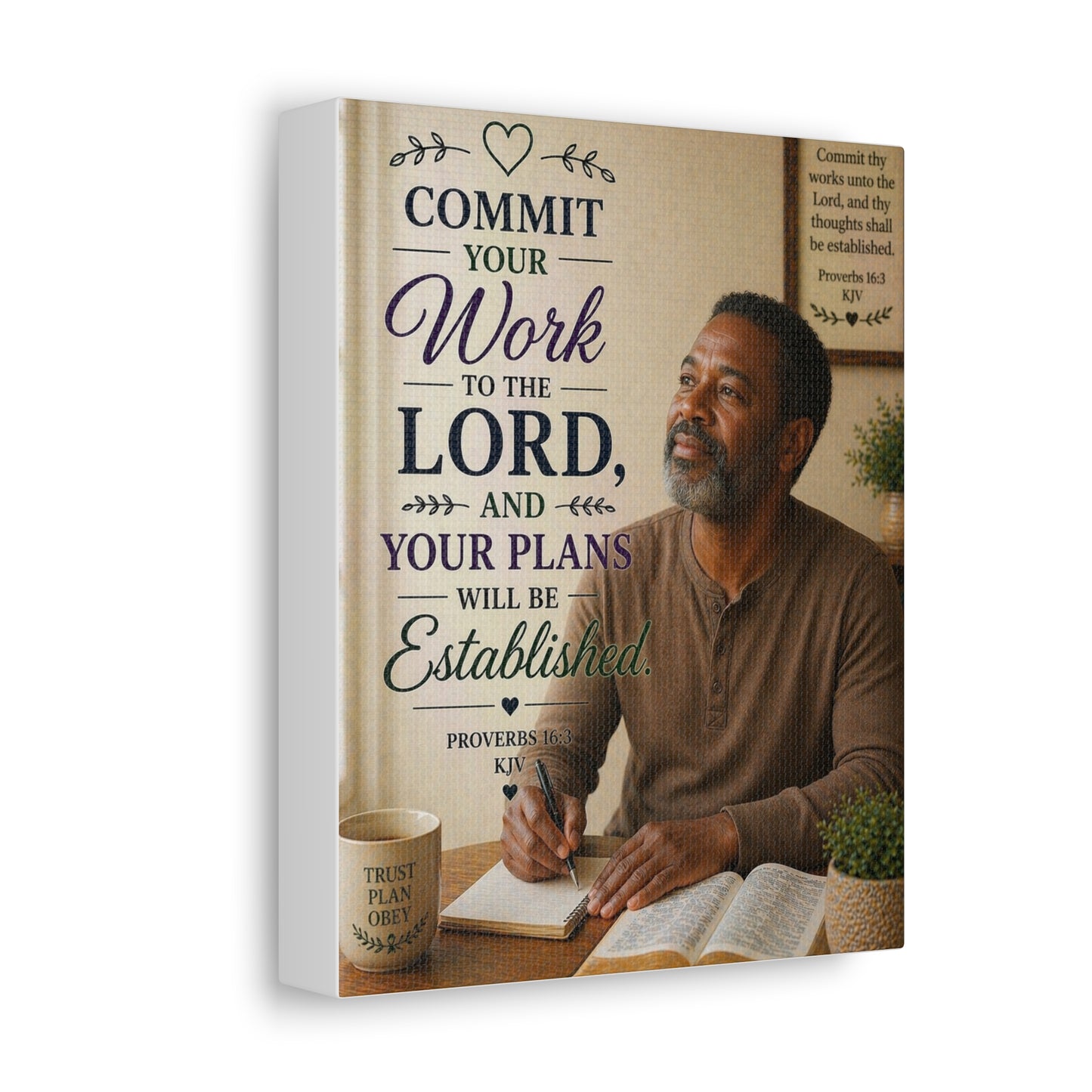 Inspirational Scripture Canvas — "Commit Your Work to the Lord" Wall Art