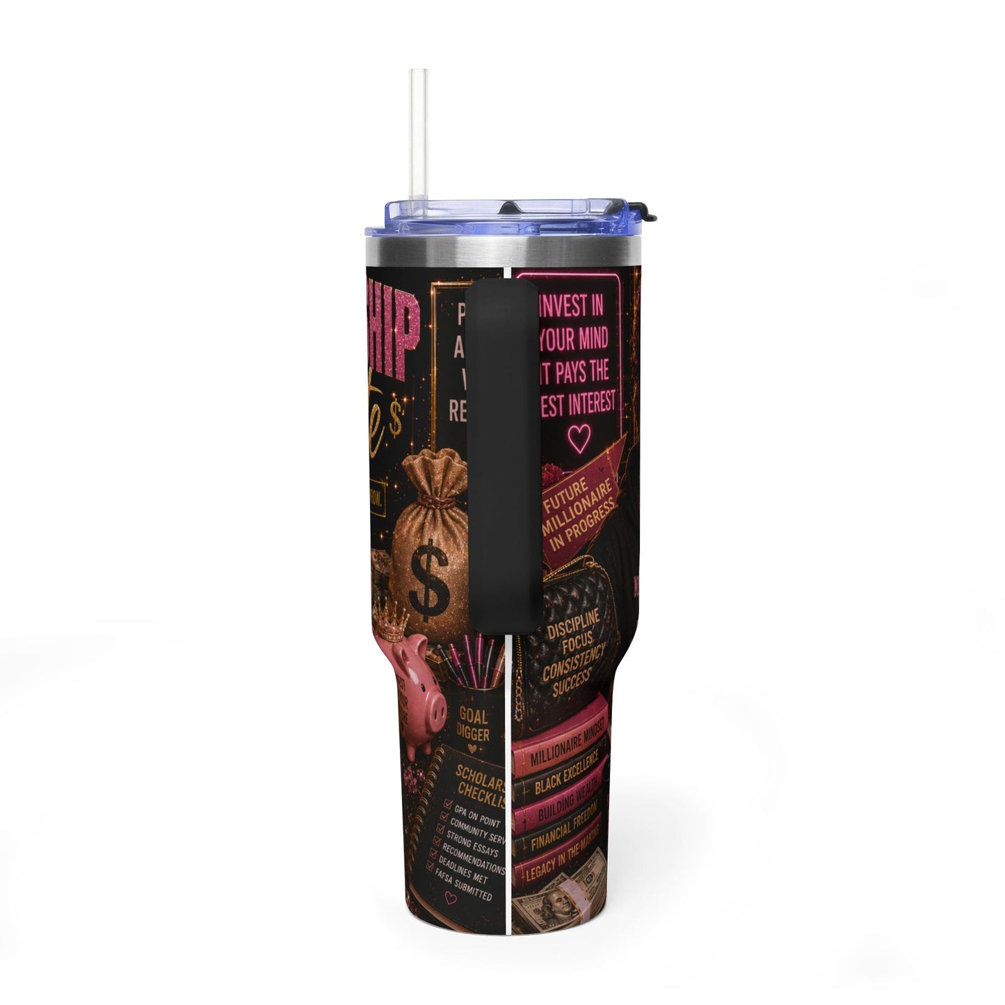 Scholar Hustle 40oz Vacuum Tumbler — Inspirational Study Travel Mug
