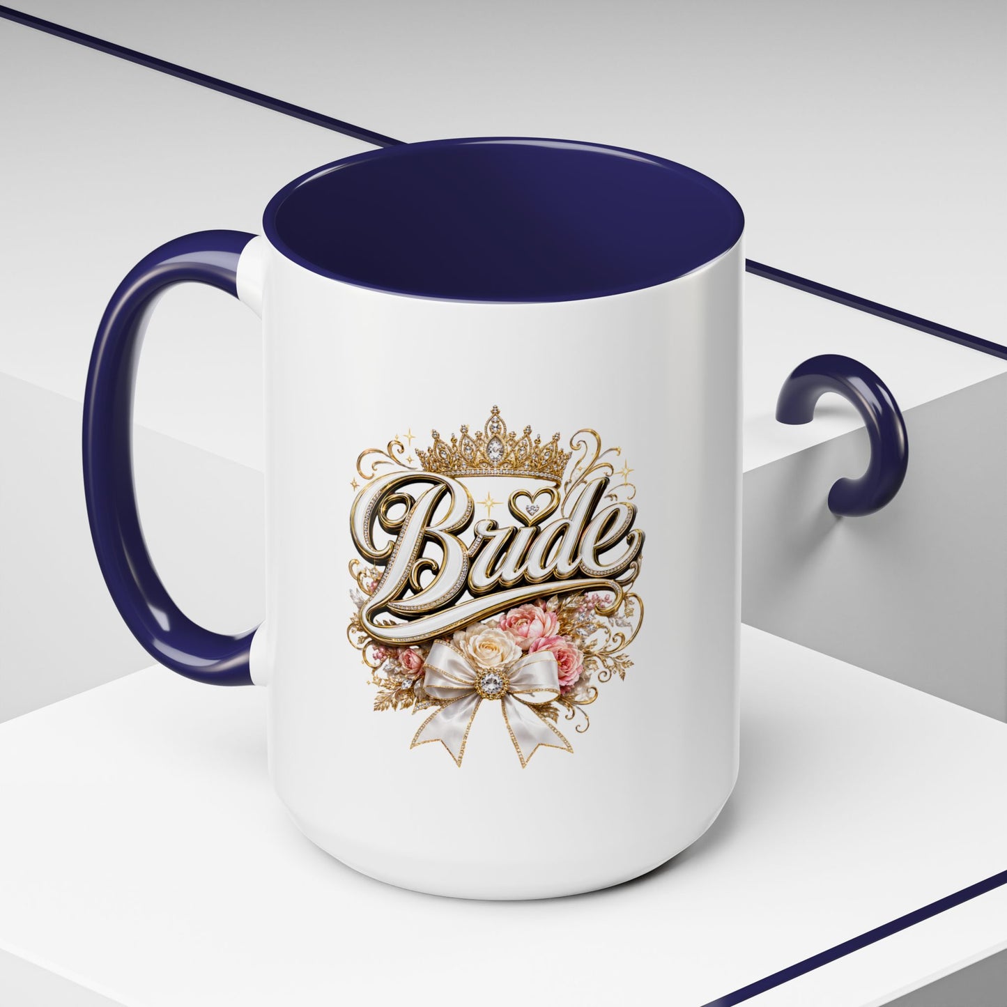 Bride Accent Coffee Mug — Floral Crown Bridal Gift (11/15oz)
