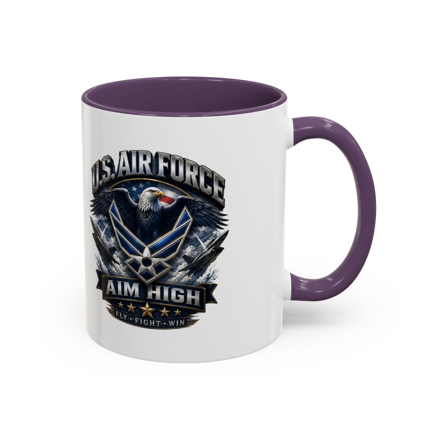 U.S. Air Force Accent Coffee Mug — Aim High Eagle Design (11/15 oz)