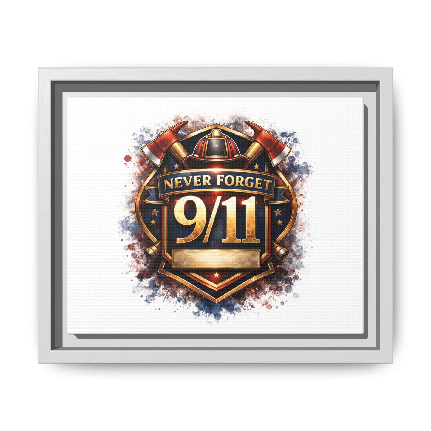Framed Matte Canvas — 'Never Forget 9/11' Memorial Wall Art