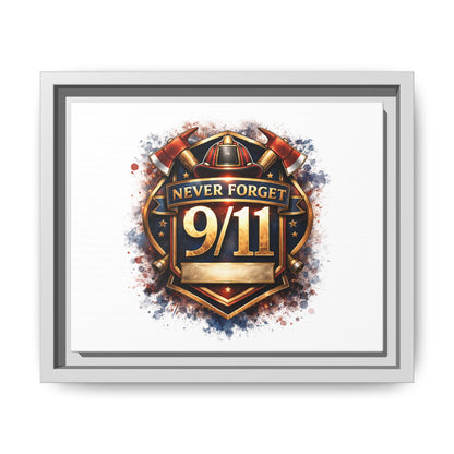 Framed Matte Canvas — 'Never Forget 9/11' Memorial Wall Art