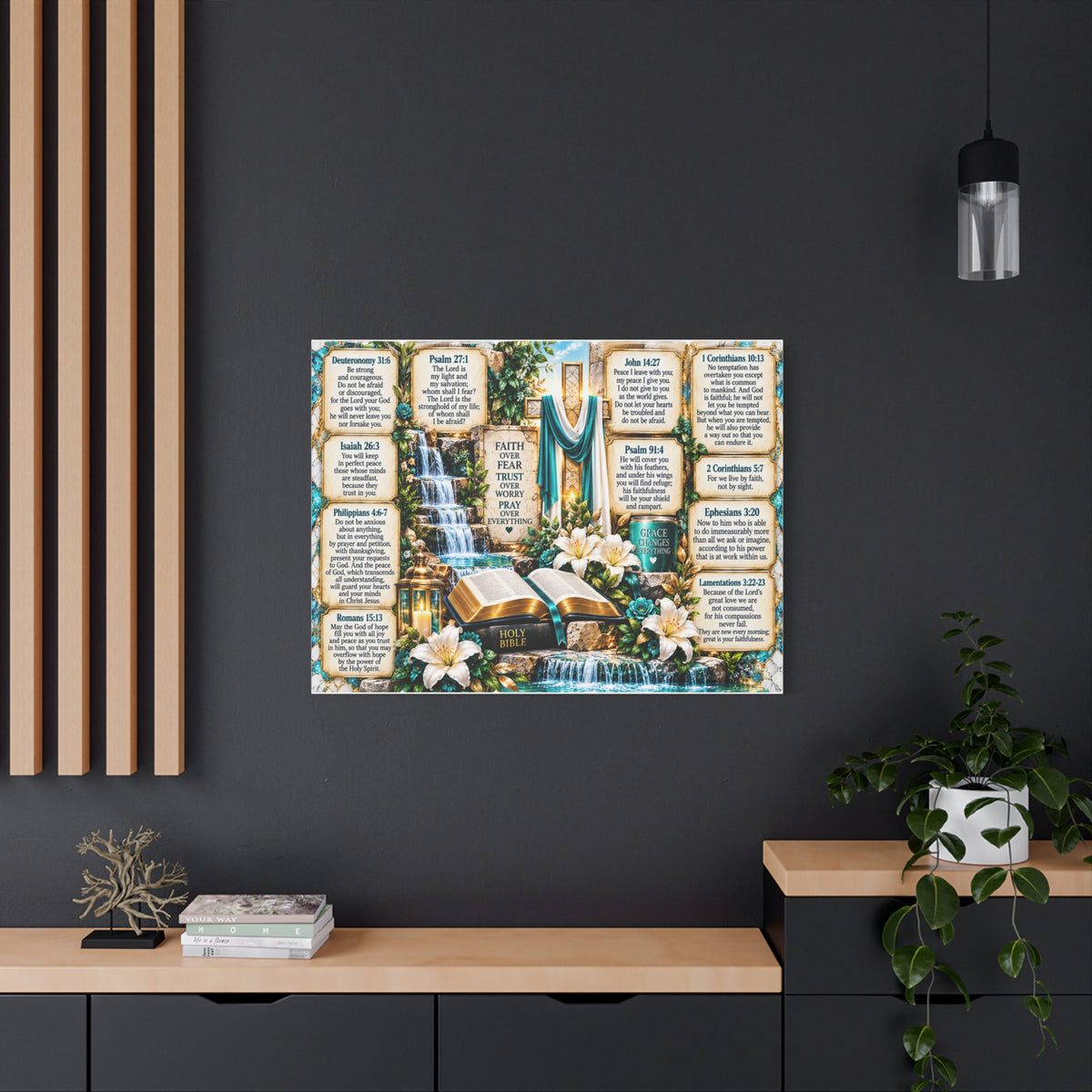 Religious Scripture Canvas — Christian Faith Bible Verse Wall Art