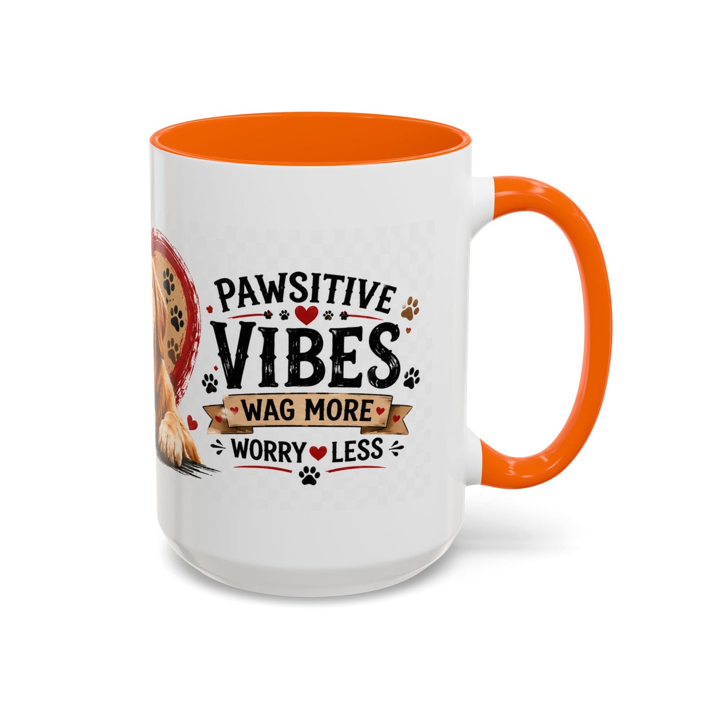 Pawsitive Vibes Coffee Mug - "Wag More, Worry Less" Dog Lover Accent Mug