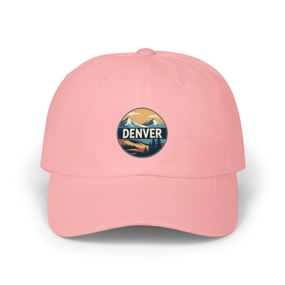 Denver Mountain Dad Cap - Vintage Landscape Embroidered Baseball Hat