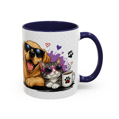 Dog and Cat Coffee Mug — 'This Is My Healer I'm A Cat' Cute Pet Lover Accent Mug (11/15oz)