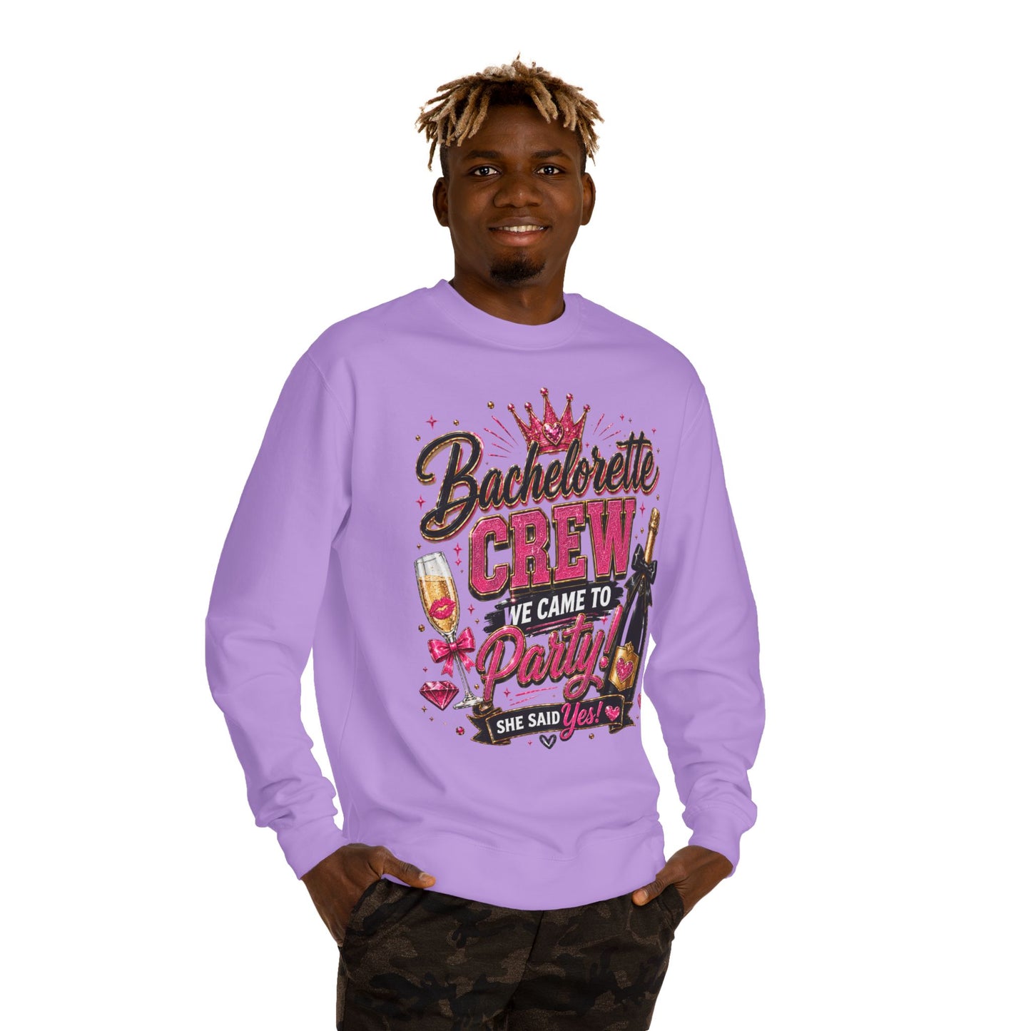Bachelorette Crew Sweatshirt — "We Came to Party, She Said Yes" Celebration Pullover