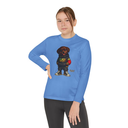 Kids Long Sleeve Tee — Rasta Teddy 'Black Excellence' Graphic