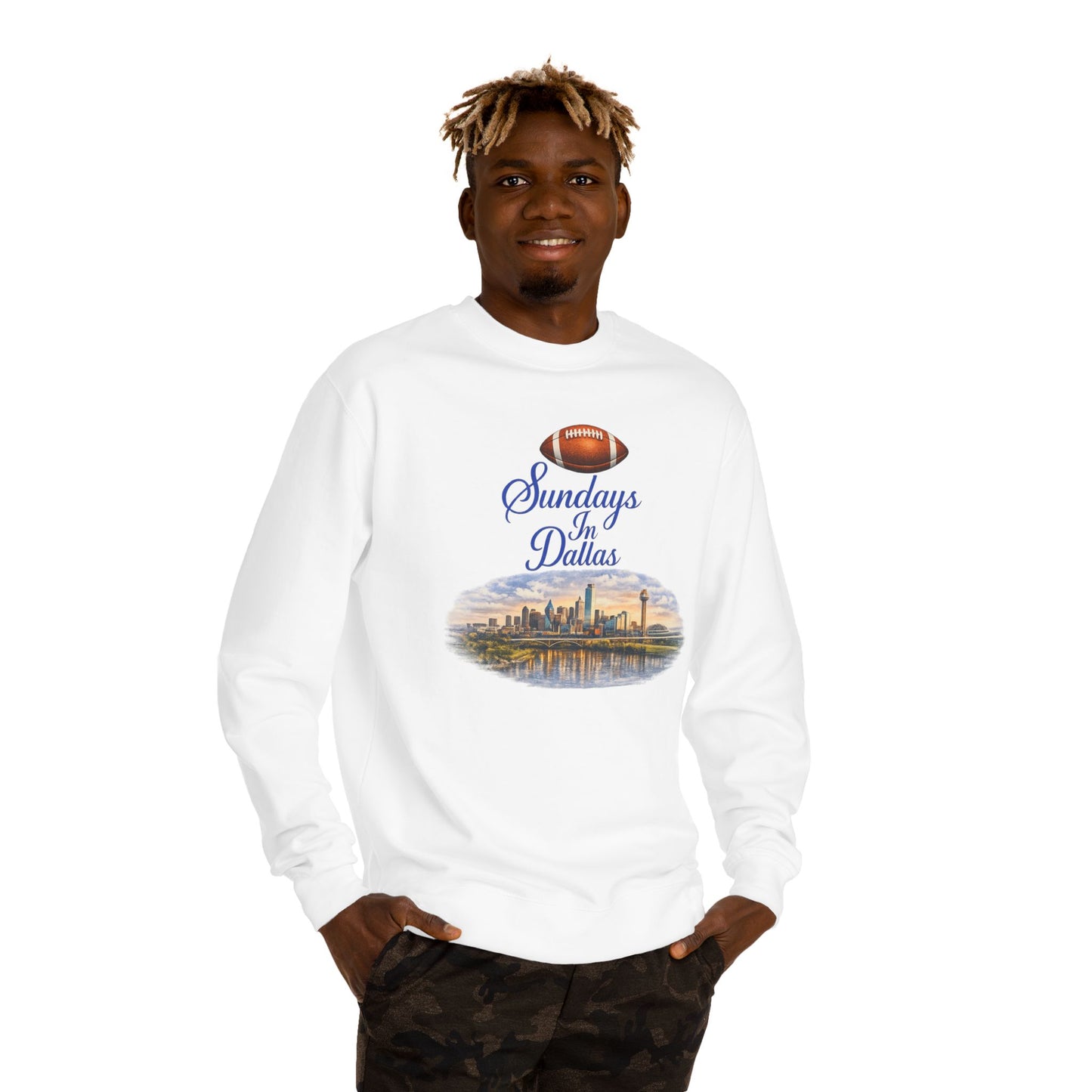 Dallas Skyline Football Sweatshirt — "Sundays in Dallas" Crewneck