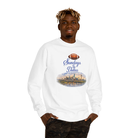 Dallas Skyline Football Sweatshirt — "Sundays in Dallas" Crewneck