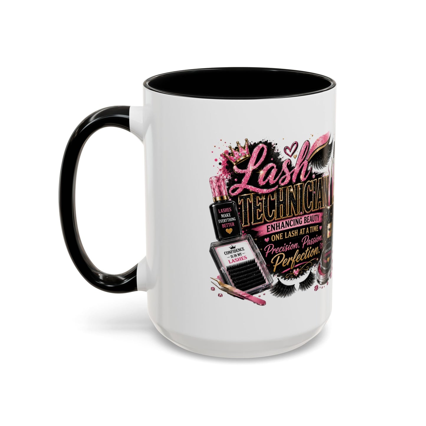 Lash Technician Coffee Mug – 'Enhancing Beauty One Lash at a Time' Accent Mug
