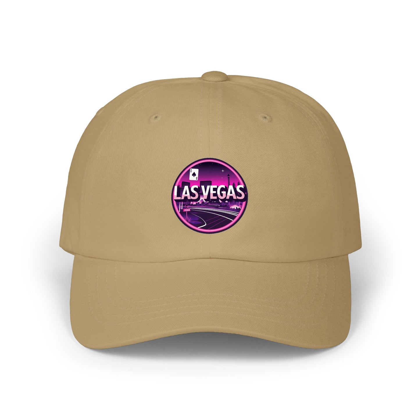 Las Vegas Vintage Patch Dad Cap — Retro Neon Casino Baseball Hat
