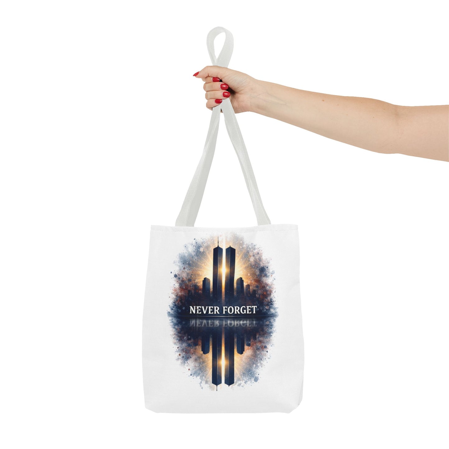 Never Forget Memorial Tote Bag — 9/11 Tribute Skyline All-Over Print