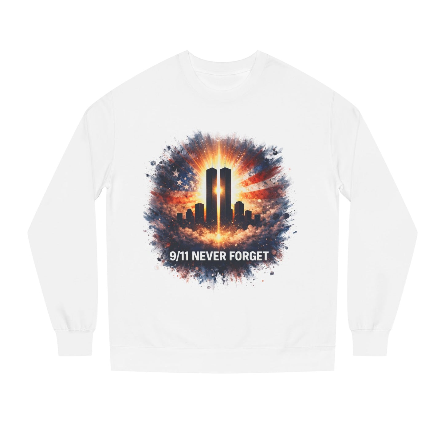 9/11 Never Forget Sweatshirt — World Trade Center Tribute Crewneck