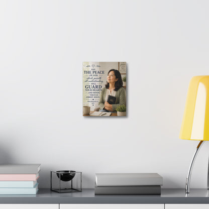 Peace of God Canvas Wall Art — Philippians 4:7 Scripture Print