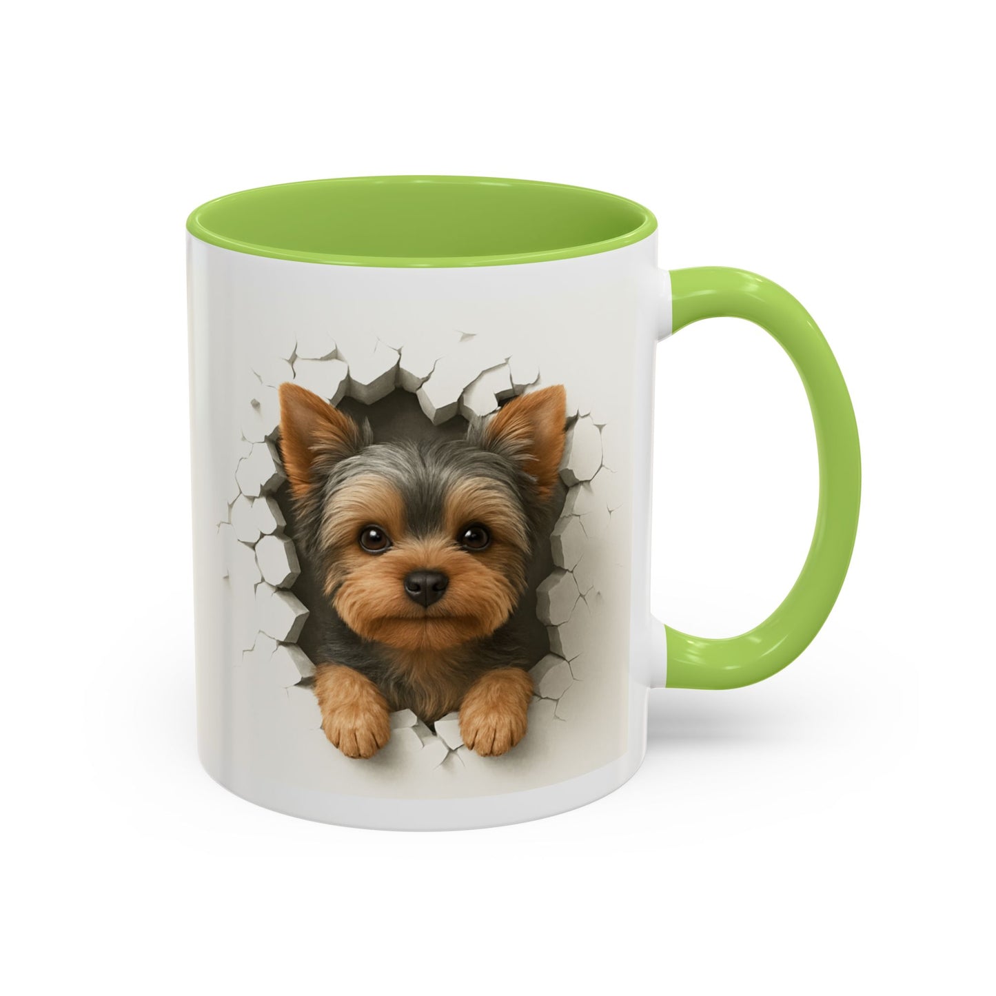 Yorkshire Terrier Peekaboo Coffee Mug – Cute Yorkie Dog Accent Mug (11/15oz)