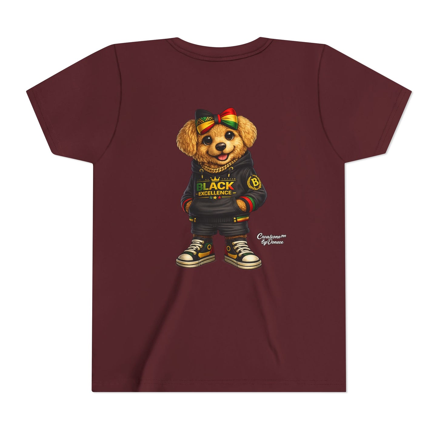 Youth Tee — Rasta Teddy "Black Excellence" Graphic Shirt