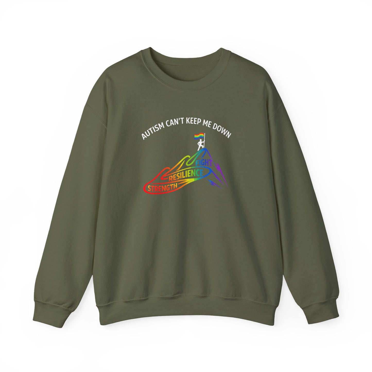 Autism Can't Keep Me Down Fight Resilience Strength Sweatshirt