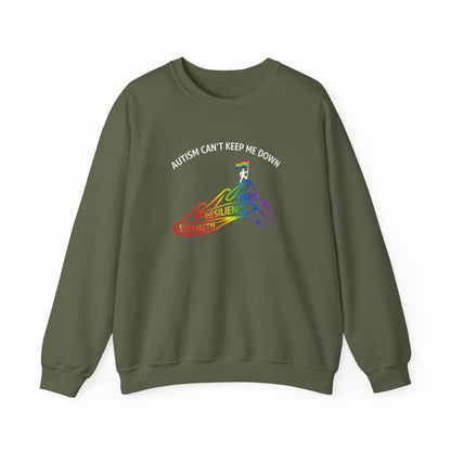Autism Can't Keep Me Down Fight Resilience Strength Sweatshirt