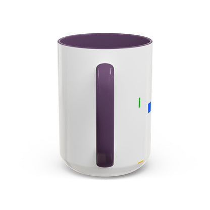 Accent Coffee Mug — 'Different Not Less' Pride-Inclusive Color Block Design (11/15oz)