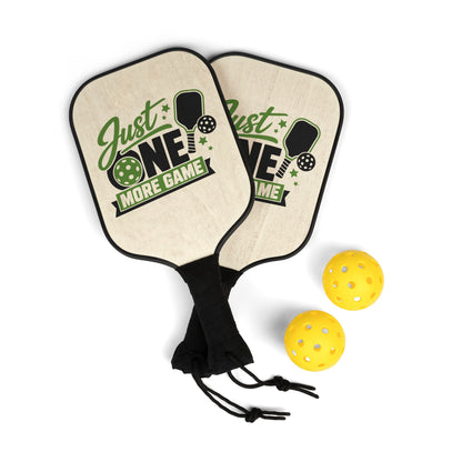 Pickleball Paddles & Balls Set — "Just One More Game" Retro Design Kit