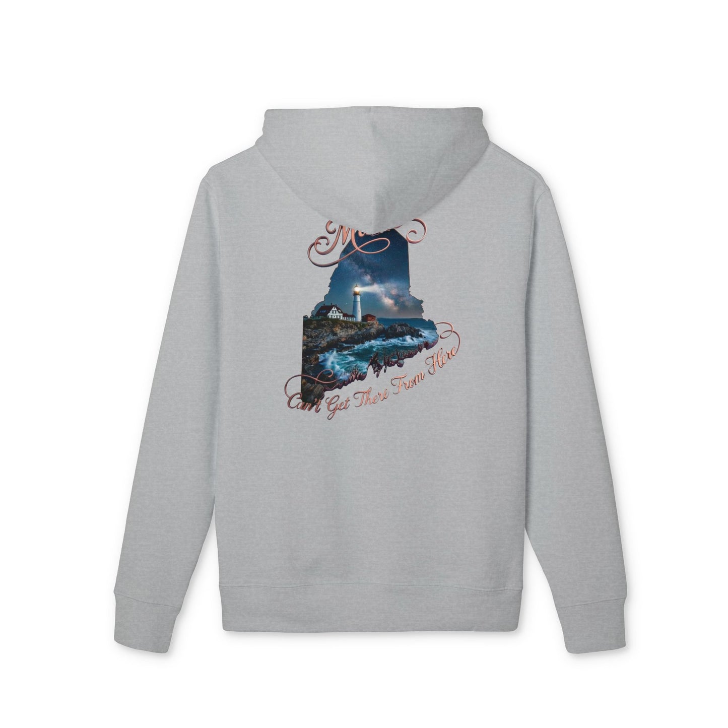 State Map Hoodie — Maine Scenic Lighthouse "You Get There From Here"