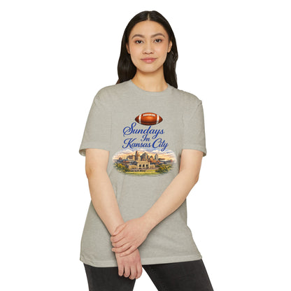 Sundays in Kansas City T-Shirt — Vintage Football and Cityscape Tee