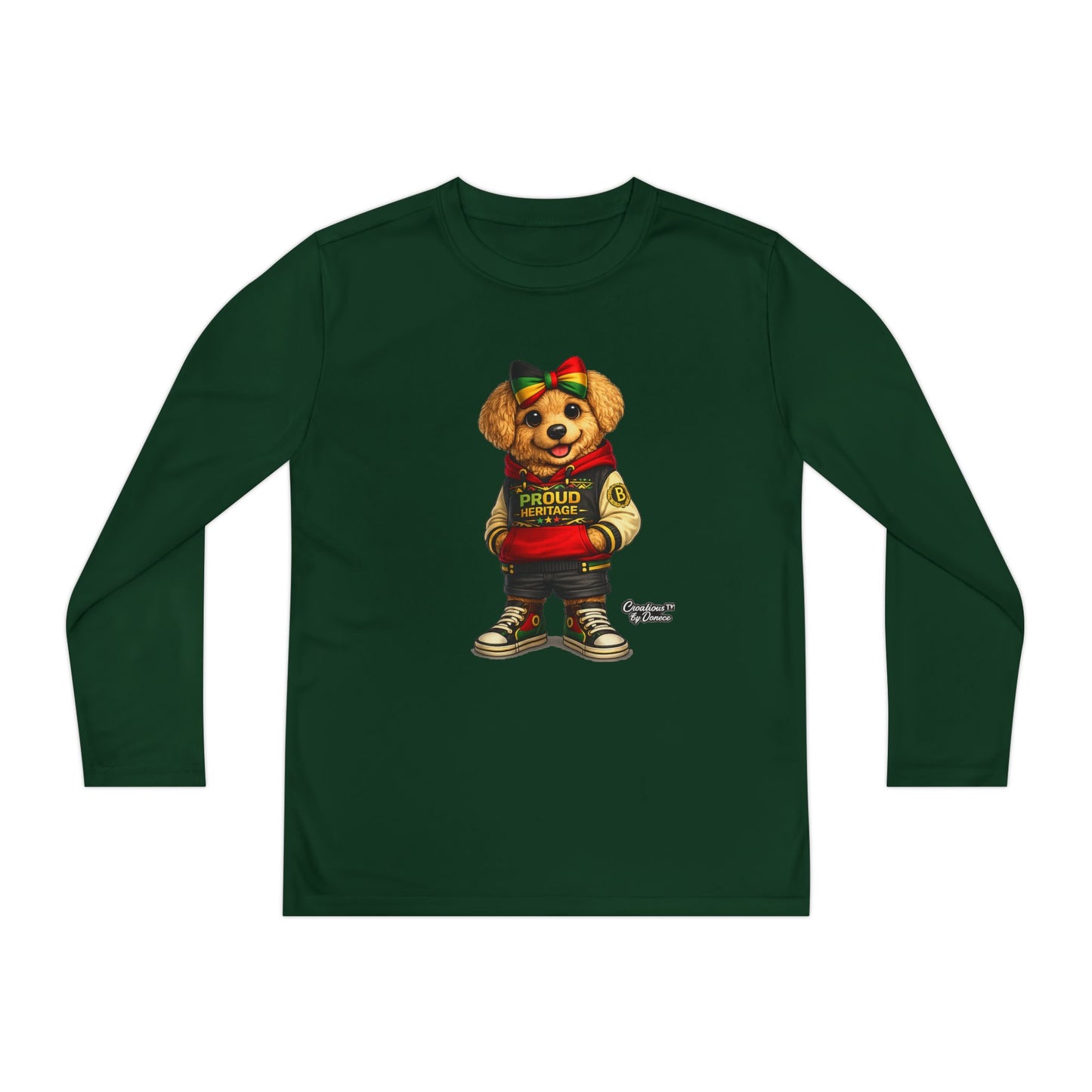 Youth Bear Varsity Long Sleeve Tee — 'Proud Brother' Graphic