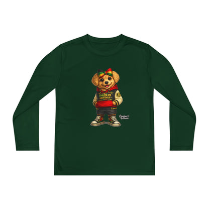 Youth Bear Varsity Long Sleeve Tee — 'Proud Brother' Graphic