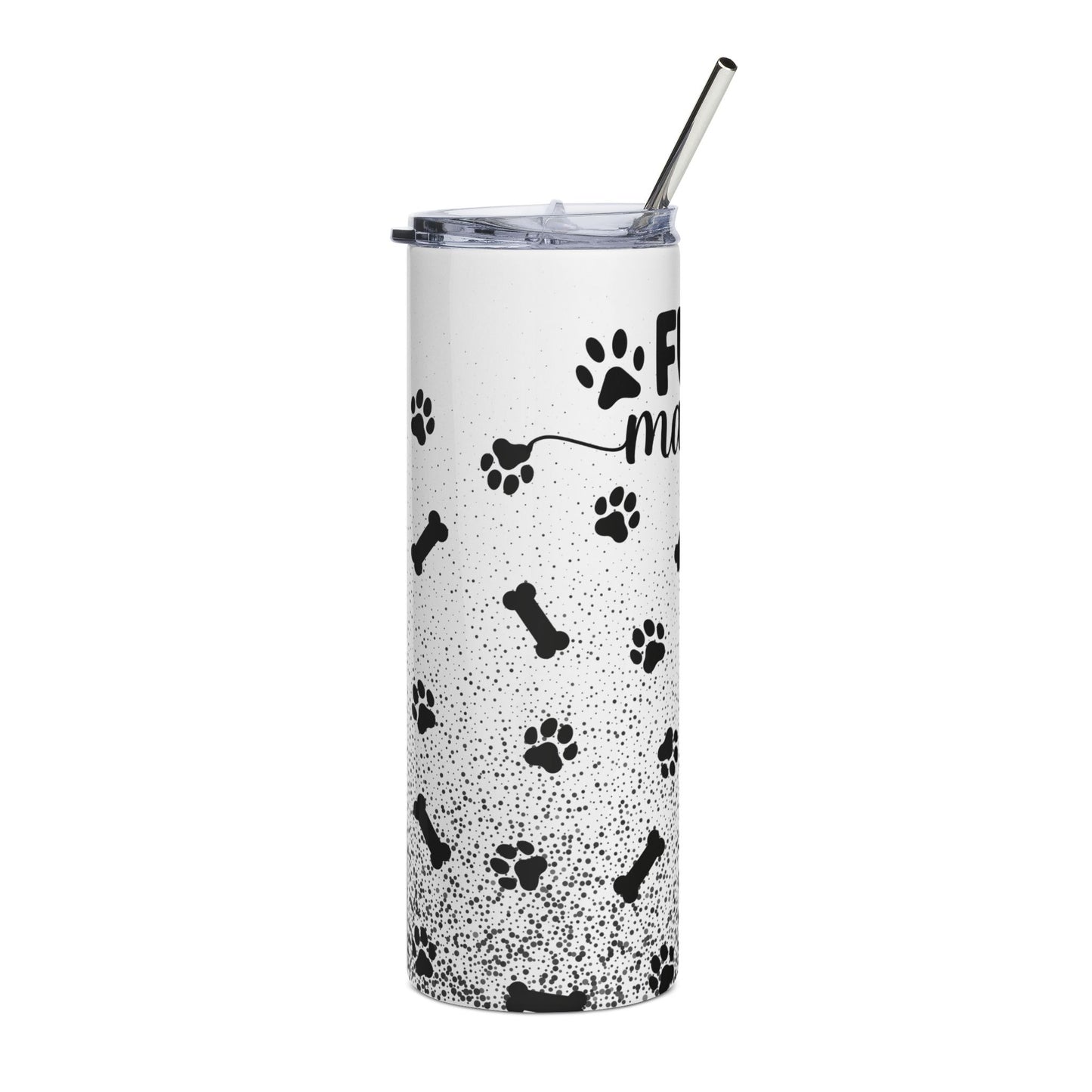 Fur Mama 20oz Stainless Steel Tumbler – Insulated Paw Print Travel Cup