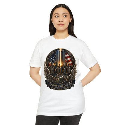 9/11 Memorial T-Shirt — In Memory of the Lives Lost Patriotic Firefighter Tribute