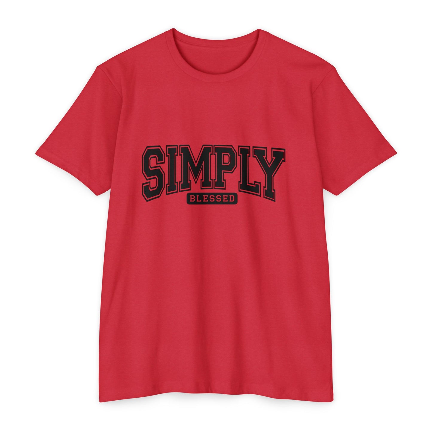 Simply Blessed T-Shirt — Vintage Collegiate Script Faith Tee