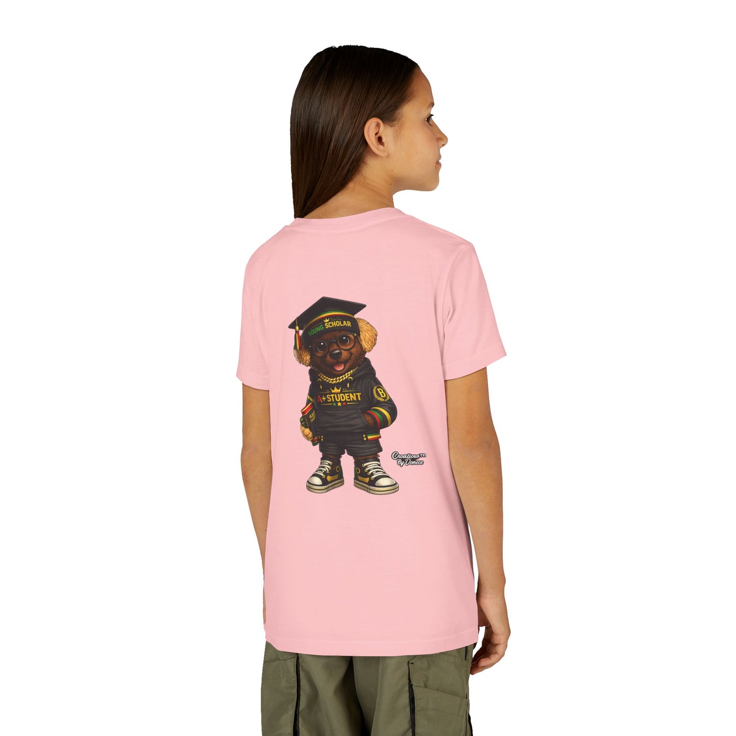Youth Tee — Scholar Student Bear Graduation Graphic