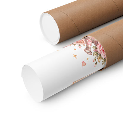 Christian Scripture Matte Poster - Floral 'Jesus Saves' & Encouraging Verses (Vertical)