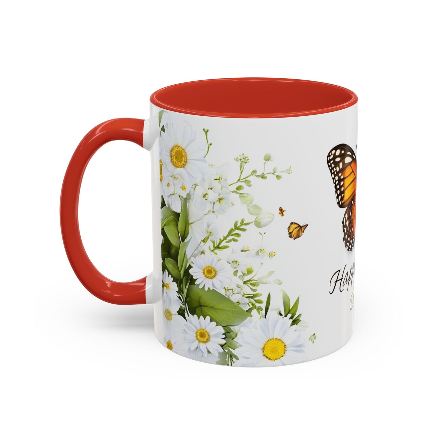 Mother's Day Butterfly Coffee Mug – 'Happy Mother's Day' Floral Accent Mug