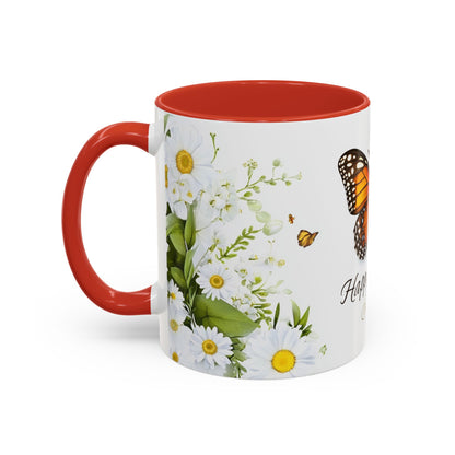 Mother's Day Butterfly Coffee Mug – 'Happy Mother's Day' Floral Accent Mug