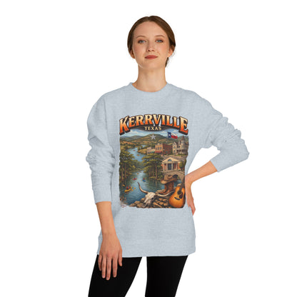 Kerrville Texas Scenic Crewneck Sweatshirt — Riverfront Guitar Vintage Design