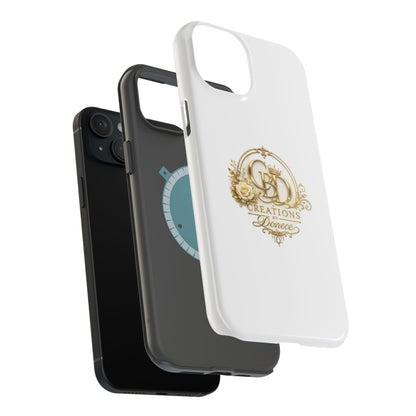Magnetic Impact-Resistant Phone Case — Gold Floral Crest Logo