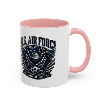 U.S. Air Force Eagle Coffee Mug – "Aim High" Accent Ceramic Mug (11/15oz)