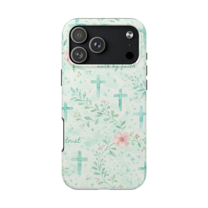 Walk By Faith Phone Case | Christian floral iPhone Case